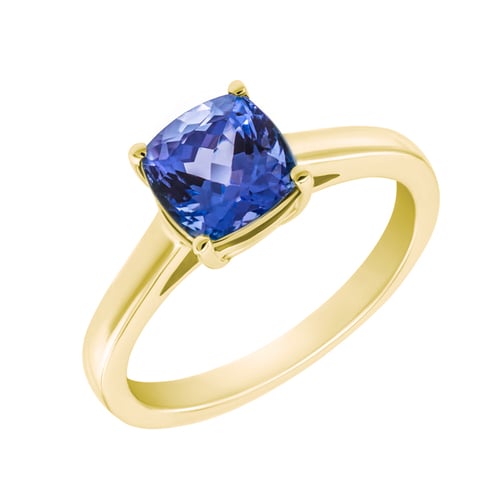 Goldring mit Cushion Tansanit Darion