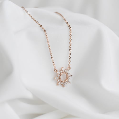 Kette mit Baguette und Round Lab Grown Diamanten Caibre