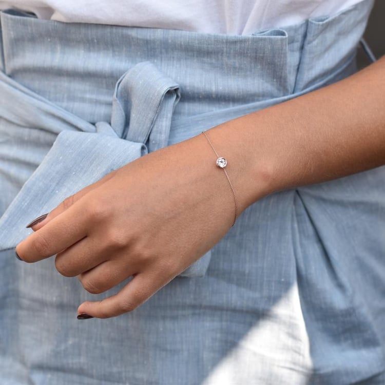 Goldenes Armband mit weißem Topas Arleth 34190