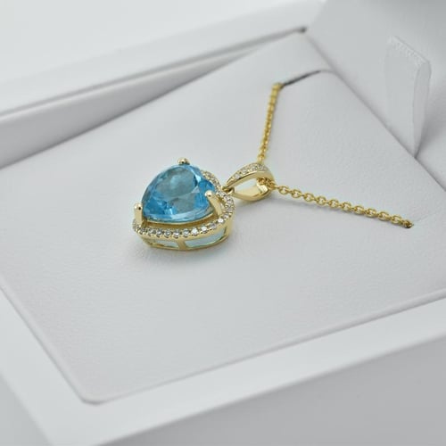 Anhänger in Herzform mit Topas und Diamanten Eliya