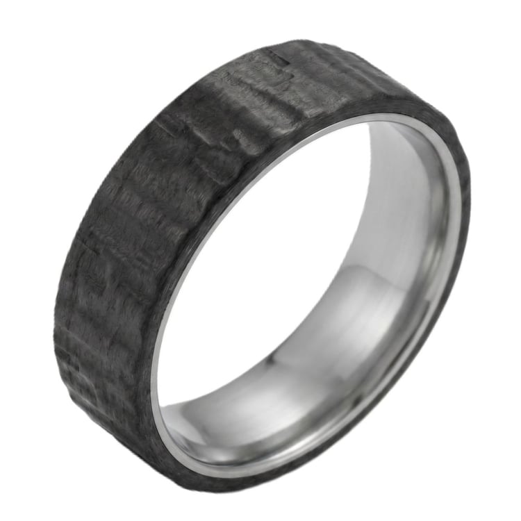 Flacher Ringe aus Carbon und Titan Mika