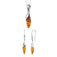 Schmuckset aus Silber mit Bernsteinen Stine