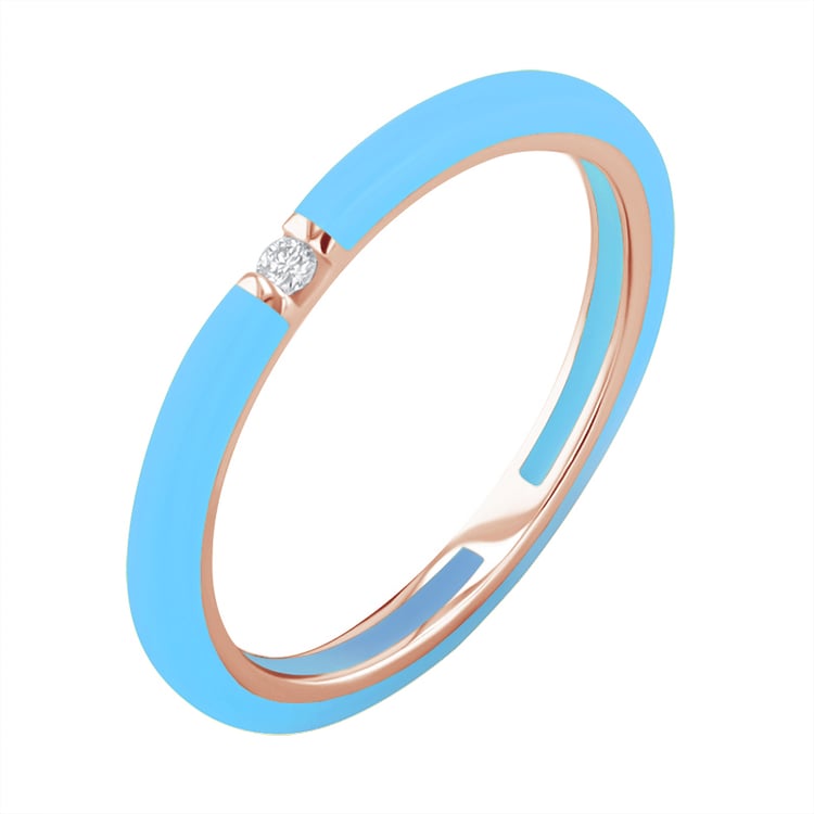 Blauer Keramikring mit Diamant Cecelia 128738