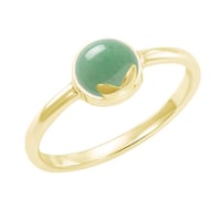 Goldener Ring mit Cabochon-Aventurin Yana