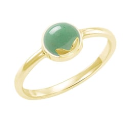 Goldener Ring mit Cabochon-Aventurin Yana