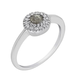 Goldener Verlobungsring mit salt and pepper Diamant Tafne