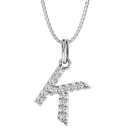 Silberner Buchstaben-Anhänger mit Lab Grown Diamanten Letra