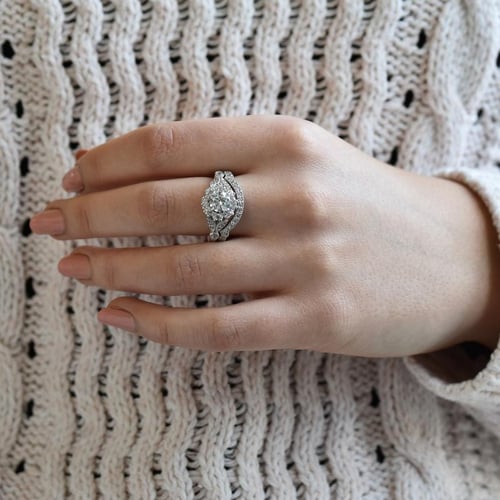Vintage Ringset aus Gold mit eingefassten Diamanten Jill