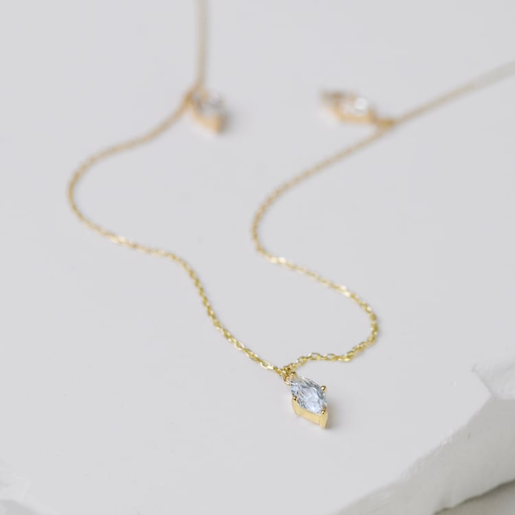 Goldene Kette mit weißem Topas Rosalva 164108