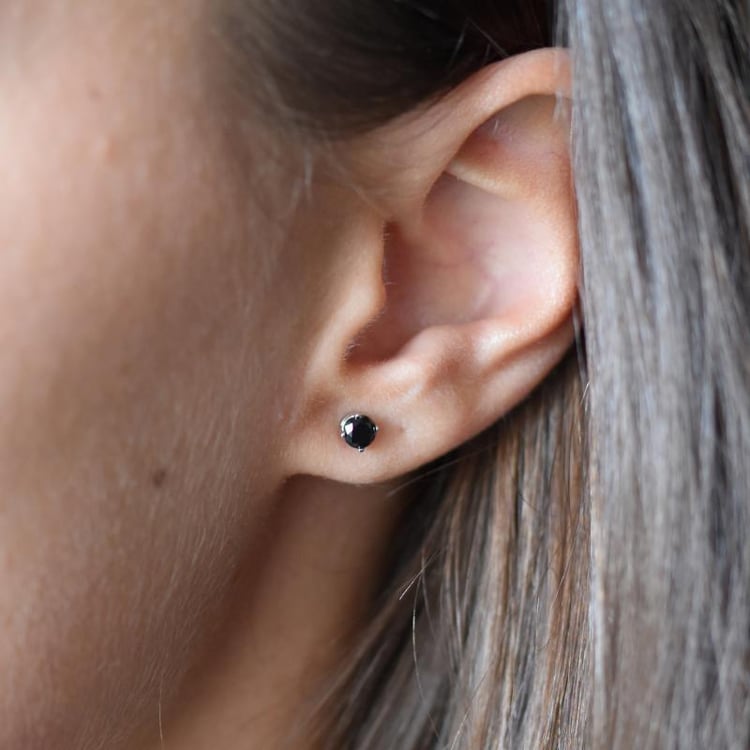 Ohrstecker mit schwarzen 0.5ct Diamanten Kesha 12234