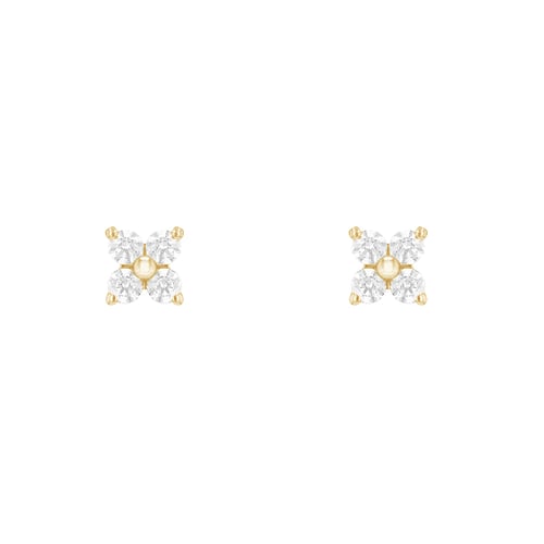 Ohrringe mit Diamanten in Blumenform Teresia