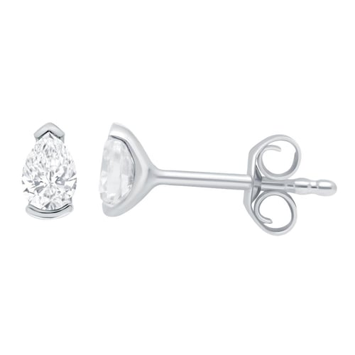 Minimalistische goldene Ohrstecker mit birnenförmigen Diamanten Ronja