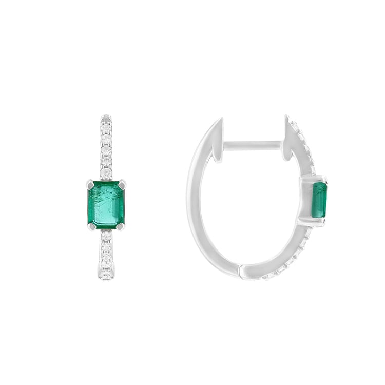 Creolen mit Diamanten und Smaragden Jade 116472