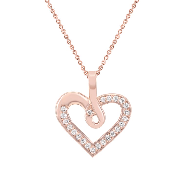 Herz aus Gold mit Diamanten in einer Anhänger Savita