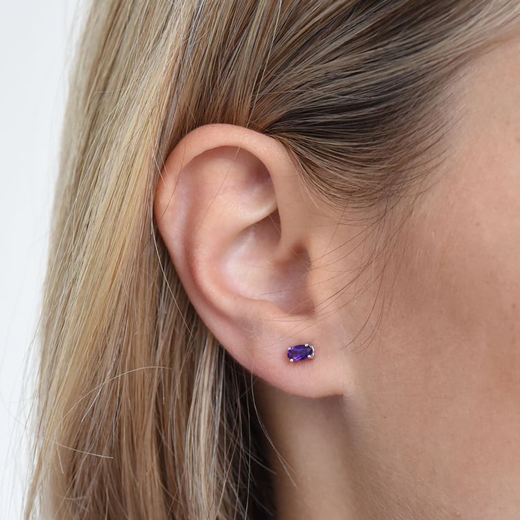 Zarte silberne Ohrringe mit Amethyst Deborah 86175