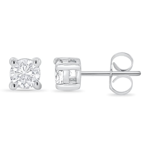 Silberne Ohrstecker mit Lab Grown Diamanten und Auswahl des Karatgewichtes Roth