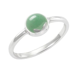 Goldener Ring mit Cabochon-Aventurin Yana