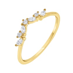 Ring in V-Form mit runden und Marquise Lab Grown Diamanten Fergal