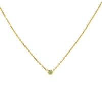 Silberne minimalistische Kette mit einem grünen Saphir Glosie