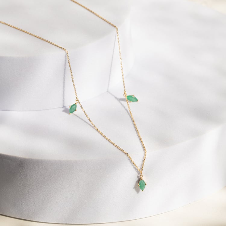 Goldenes Schmuckset mit brasilianischen Smaragden Raiz 143064