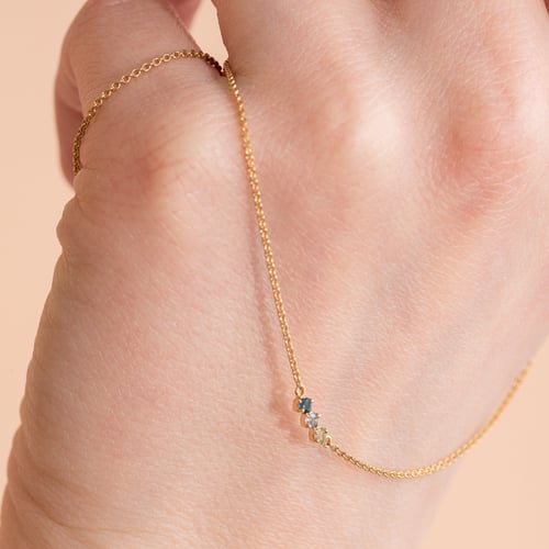 Silbernes Armband mit Edelsteinen Ihrer Wahl Joe
