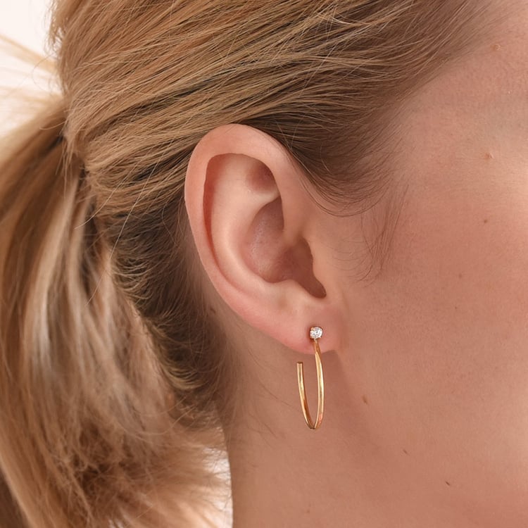 Silbercreolen mit Vergoldung und Zirkonia Nemea 66528