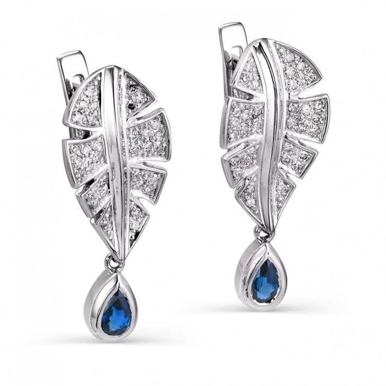 Silberne Ohrringe in Blätterform Eleanora