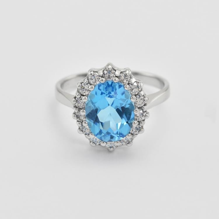 Ring mit blauem Topas und Diamanten Chrys 25197