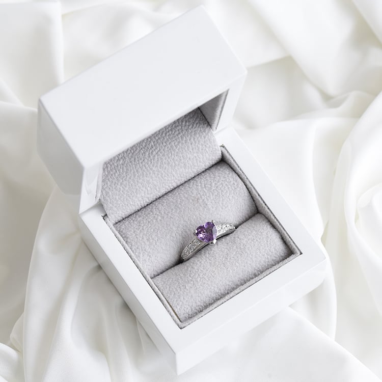 Amethystherz im Silberring Bailey 84693