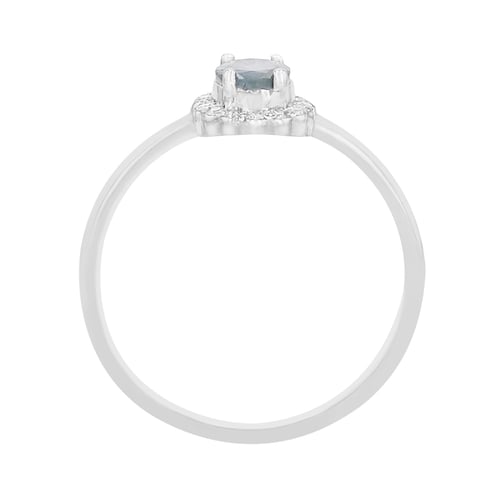 Halo-Ring mit Alexandrit und seitlichen Diamanten Avis