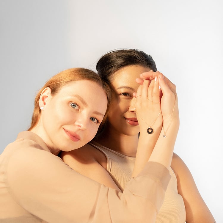 Halsketten im Set in Herzform für Zwei Elly 99713