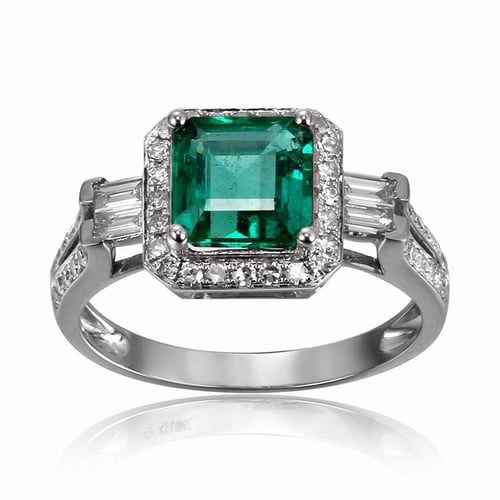 Goldener Smaragdring mit Diamanten Carli