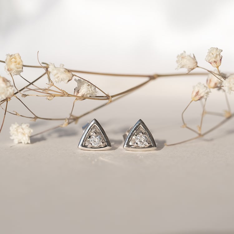Dreieckige Ohrstecker 2in1 mit Lab Grown Diamanten Macie 98414