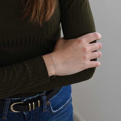 Goldenes minimalistisches Armband mit gelben Diamanten Bonato