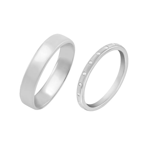 Eternity Ring aus Gold mit Lab Grown Diamanten und größerem Komfortring Miomi