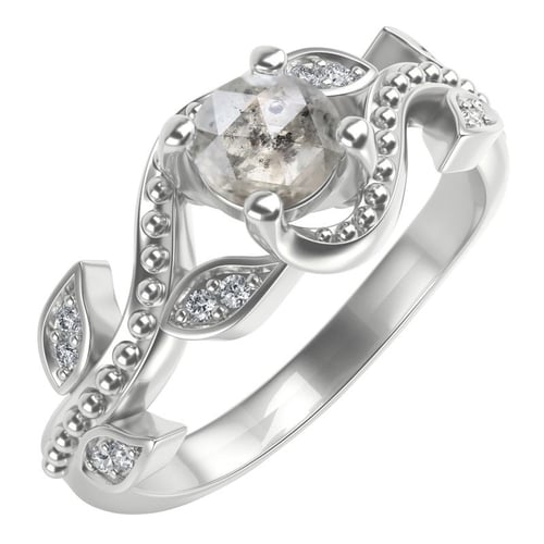 Verlobungsring mit einem Salt and Pepper Diamanten und Lab Grown Diamanten Vindo