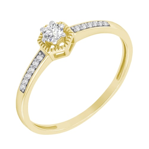 Silberner Ring mit seitlichen Lab Grown Diamanten Plautine