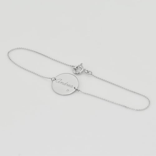 Goldarmband mit Diamanten und Gravur Shalek