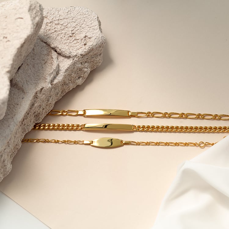 Silbernes Figaro Armband mit der Möglichkeit einer Gravur 124425