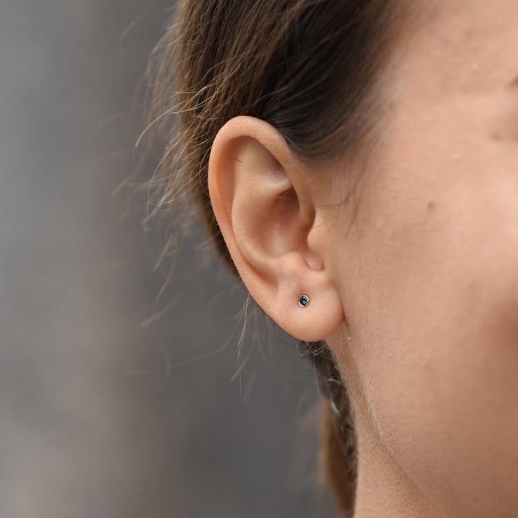 Ohrstecker mit blauen Diamanten Tofine 36899