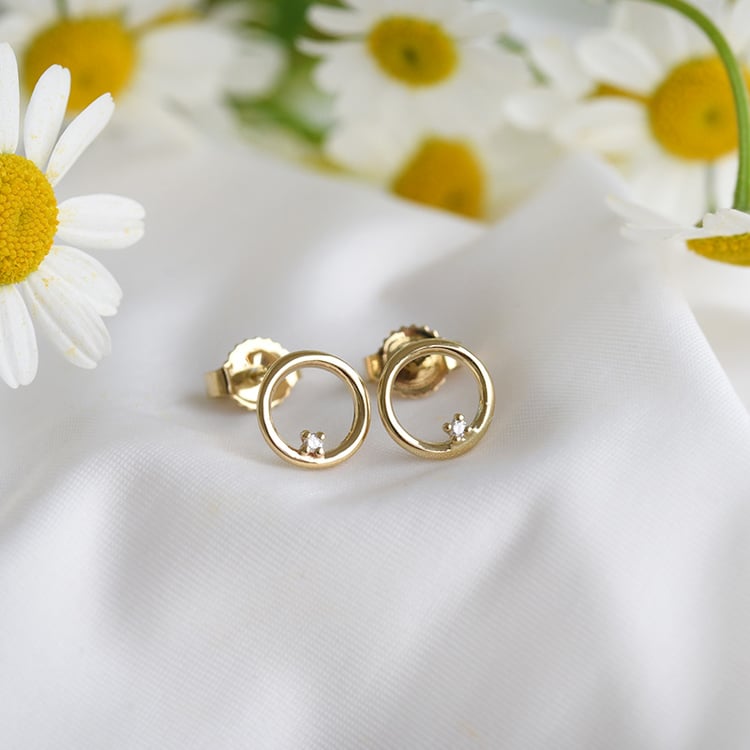 Goldene Karma Ohrstecker mit Diamanten Abner 82276