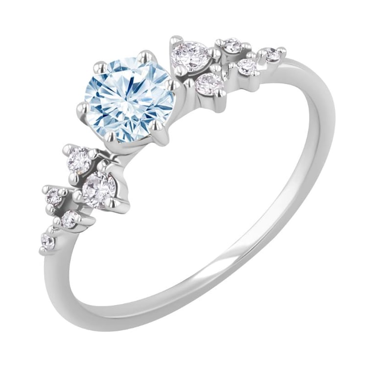 Verlobungsring mit Aquamarin und Diamanten Olha 151009