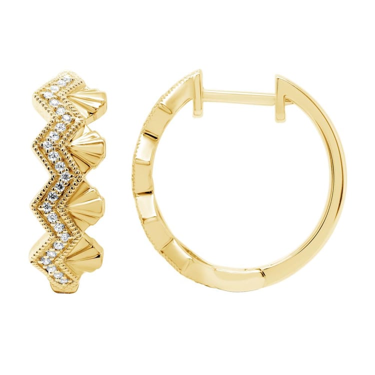 Außergewöhnliche goldene Creolen mit Diamanten Alva 160979