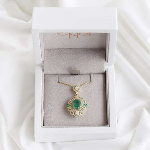 Anhänger mit Smaragden und Diamanten Kloe