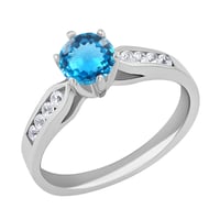 Verlobungsring mit Topas und Diamanten Mita