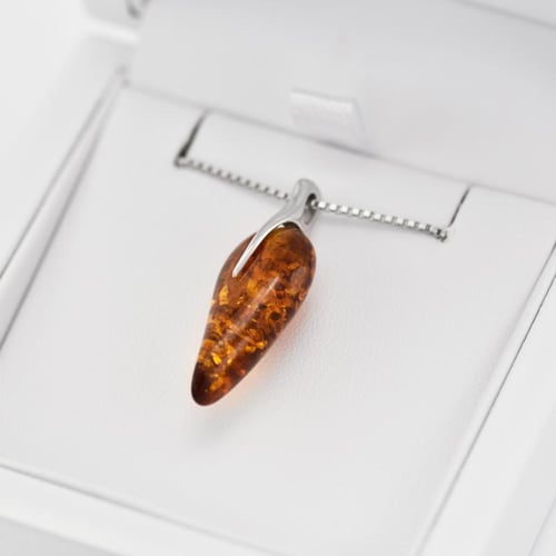 Eleganter Silberanhänger mit Bernstein Alia