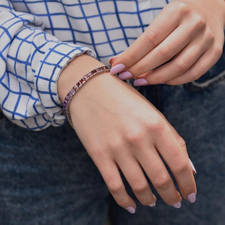 Silberarmband voll von Edelsteinen Andela 43631