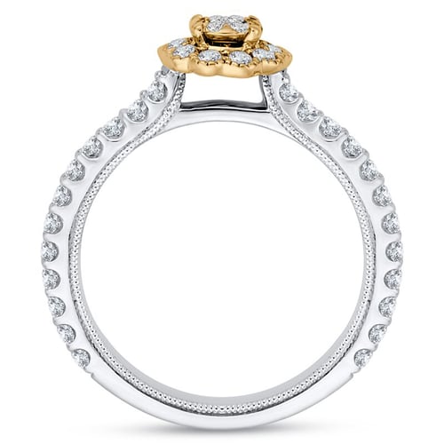 Haloring mit einer Blüte aus Diamanten Alaina