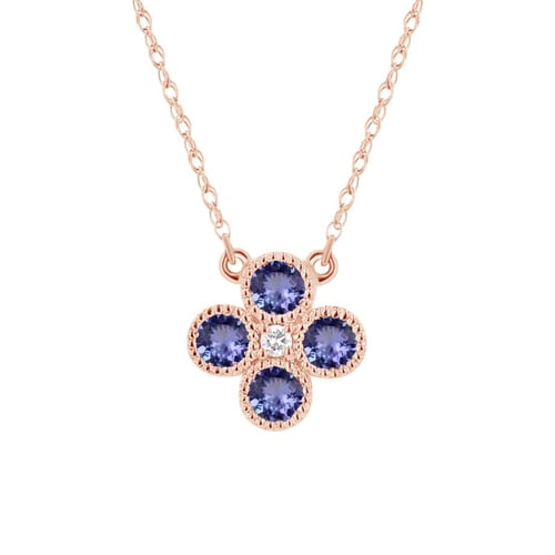 Halskette mit Tansaniten und Diamant Emely