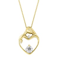 Silberner Anhänger Mutter und Kind mit Moissanit und Lab Grown Diamant Ella